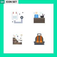 Flat Icon Pack of 4 Universal Symbols of disease bricks health sauna wall Editable Vector Design Elements