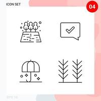 Vector Pack of 4 Icons in Line Style Creative Outline Pack isolated on White Background for Web and Mobile