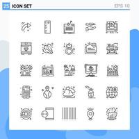 Modern 25 Line style icons Outline Symbols for general use Creative Line Icon Sign Isolated on White Background 25 Icons Pack vector