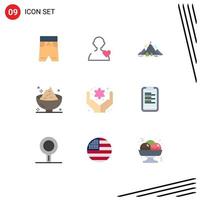 9 Universal Flat Colors Set for Web and Mobile Applications hand mashed flag holiday dinner Editable Vector Design Elements