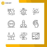 9 Icon Set Line Style Icon Pack Outline Symbols isolated on White Backgound for Responsive Website Designing vector