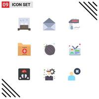 paquete de iconos de vector de stock de 9 signos y símbolos de línea para documentos de carpeta de cocina de oficina de cebolla elementos de diseño de vector editables