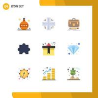 Universal Icon Symbols Group of 9 Modern Flat Colors of box plugin briefcase extension portfolio Editable Vector Design Elements