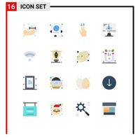 User Interface Pack of 16 Basic Flat Colors of technology install global driver cloud Editable Pack of Creative Vector Design Elements