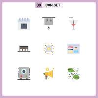 9 Creative Icons Modern Signs and Symbols of distribution historic drink columns arch Editable Vector Design Elements