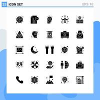 25 Thematic Vector Solid Glyphs and Editable Symbols of business things idea iot drone Editable Vector Design Elements