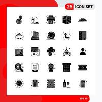 Creative Set of 25 Universal Glyph Icons isolated on White Background vector