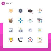 16 Universal Flat Color Signs Symbols of enlarge food deny juice cook Editable Pack of Creative Vector Design Elements