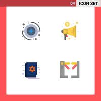 4 Universal Flat Icons Set for Web and Mobile Applications capture holy advertising trade access Editable Vector Design Elements