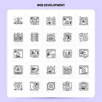 OutLine 25 Web Development Icon set Vector Line Style Design Black Icons Set Linear pictogram pack Web and Mobile Business ideas design Vector Illustration