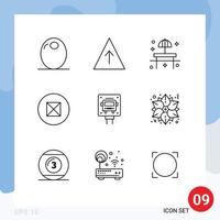 9 Thematic Vector Outlines and Editable Symbols of sign bus park symbols ancient Editable Vector Design Elements