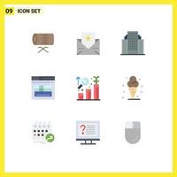 9 Creative Icons Modern Signs and Symbols of analysis website address web page Editable Vector Design Elements