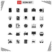 25 iconos creativos signos y símbolos modernos de servicio de tenedor detalle información de dormitorio elementos de diseño vectorial editables vector