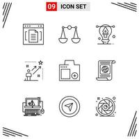 9 Icons Line Style Grid Based Creative Outline Symbols for Website Design Simple Line Icon Signs Isolated on White Background 9 Icon Set vector