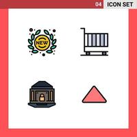 Universal Icon Symbols Group of 4 Modern Filledline Flat Colors of label shopping sign cart banking Editable Vector Design Elements