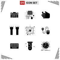 9 Icons Solid Style Grid Based Creative Glyph Symbols for Website Design Simple Solid Icon Signs Isolated on White Background 9 Icon Set vector