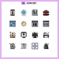 Set of 16 Modern UI Icons Symbols Signs for draw timer news dynamite real Editable Creative Vector Design Elements