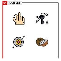 Set of 4 Modern UI Icons Symbols Signs for in space gdpr cosmos universe Editable Vector Design Elements