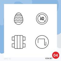 4 Creative Icons Modern Signs and Symbols of decoration game egg ad blocker sport Editable Vector Design Elements