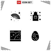 4 Icons Solid Style Grid Based Creative Glyph Symbols for Website Design Simple Solid Icon Signs Isolated on White Background 4 Icon Set vector