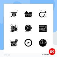 9 Universal Solid Glyph Signs Symbols of dashboard year arrow new chinese Editable Vector Design Elements