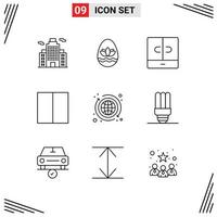 Modern Set of 9 Outlines Pictograph of exchange banking decor workspace interface Editable Vector Design Elements