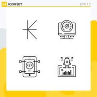 4 Thematic Vector Filledline Flat Colors and Editable Symbols of currency coding laos timer web Editable Vector Design Elements