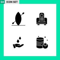 Pack of 4 Solid Style Icon Set Glyph Symbols for print Creative Signs Isolated on White Background 4 Icon Set vector