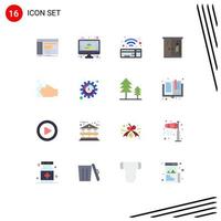 User Interface Pack of 16 Basic Flat Colors of wash hand keyboard cleaning living Editable Pack of Creative Vector Design Elements