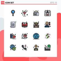 Pictogram Set of 16 Simple Flat Color Filled Lines of configuration web spa html coding Editable Creative Vector Design Elements