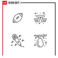 4 General Icons for website design print and mobile apps 4 Outline Symbols Signs Isolated on White Background 4 Icon Pack vector