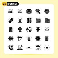 25 Creative Icons for Modern website design and responsive mobile apps 25 Glyph Symbols Signs on White Background 25 Icon Pack vector