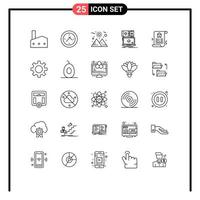 Universal Icon Symbols Group of 25 Modern Lines of estate technology planet responsive devices Editable Vector Design Elements