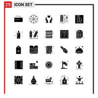 25 General Icons for website design print and mobile apps 25 Glyph Symbols Signs Isolated on White Background 25 Icon Pack vector