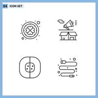 Pack of 4 Modern Filledline Flat Colors Signs and Symbols for Web Print Media such as ireland atom clover megaphone cell Editable Vector Design Elements