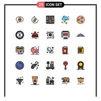 25 iconos creativos, signos y símbolos modernos de financiación en dólares, elementos de diseño vectorial editables en la nube conjunta vector