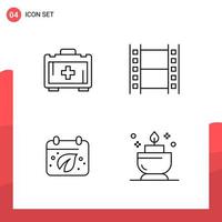 Pack of 4 Universal Outline Icons for Print Media on White Background vector