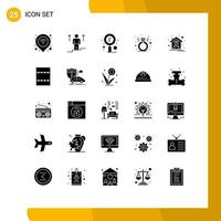 25 Thematic Vector Solid Glyphs and Editable Symbols of ring diamond man zoom search Editable Vector Design Elements