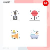 4 Creative Icons Modern Signs and Symbols of aroma promote confect sweet baby Editable Vector Design Elements