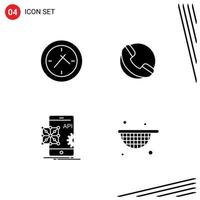 4 Creative Icons Modern Signs and Symbols of cinema development ecommerce api strainer Editable Vector Design Elements