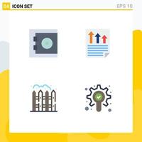 Modern Set of 4 Flat Icons and symbols such as bank living arrows page search Editable Vector Design Elements