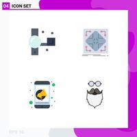 User Interface Pack of 4 Basic Flat Icons of camcorder grid recording infrastructure marketing Editable Vector Design Elements