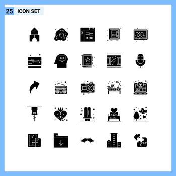 paquete de iconos de vector de stock de 25 signos y símbolos de línea para elementos de diseño de vector editables de fuente de dinero de código seguro de imagen