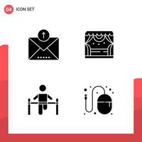 Pack of 4 Universal Glyph Icons for Print Media on White Background vector