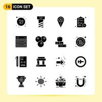 16 Creative Icons for Modern website design and responsive mobile apps 16 Glyph Symbols Signs on White Background 16 Icon Pack vector