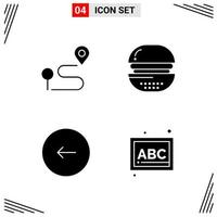 4 Icons Solid Style Grid Based Creative Glyph Symbols for Website Design Simple Solid Icon Signs Isolated on White Background 4 Icon Set vector