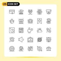 25 iconos creativos signos y símbolos modernos de la aplicación de la cámara trabajador estrella móvil elementos de diseño vectorial editables vector