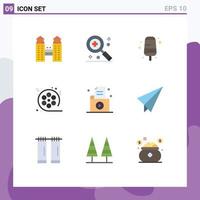 9 Creative Icons Modern Signs and Symbols of office file ice cream document video Editable Vector Design Elements