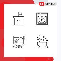 4 Creative Icons Modern Signs and Symbols of architecture web mario compass chart Editable Vector Design Elements