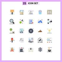 Set of 25 Modern UI Icons Symbols Signs for server center product cloud snooker Editable Vector Design Elements